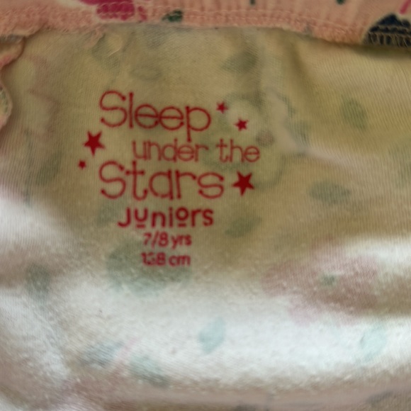 "Sleep in the Stars" 🌟 Floral Pink Pajama Set Size 7/8 - Picture 10 of 11